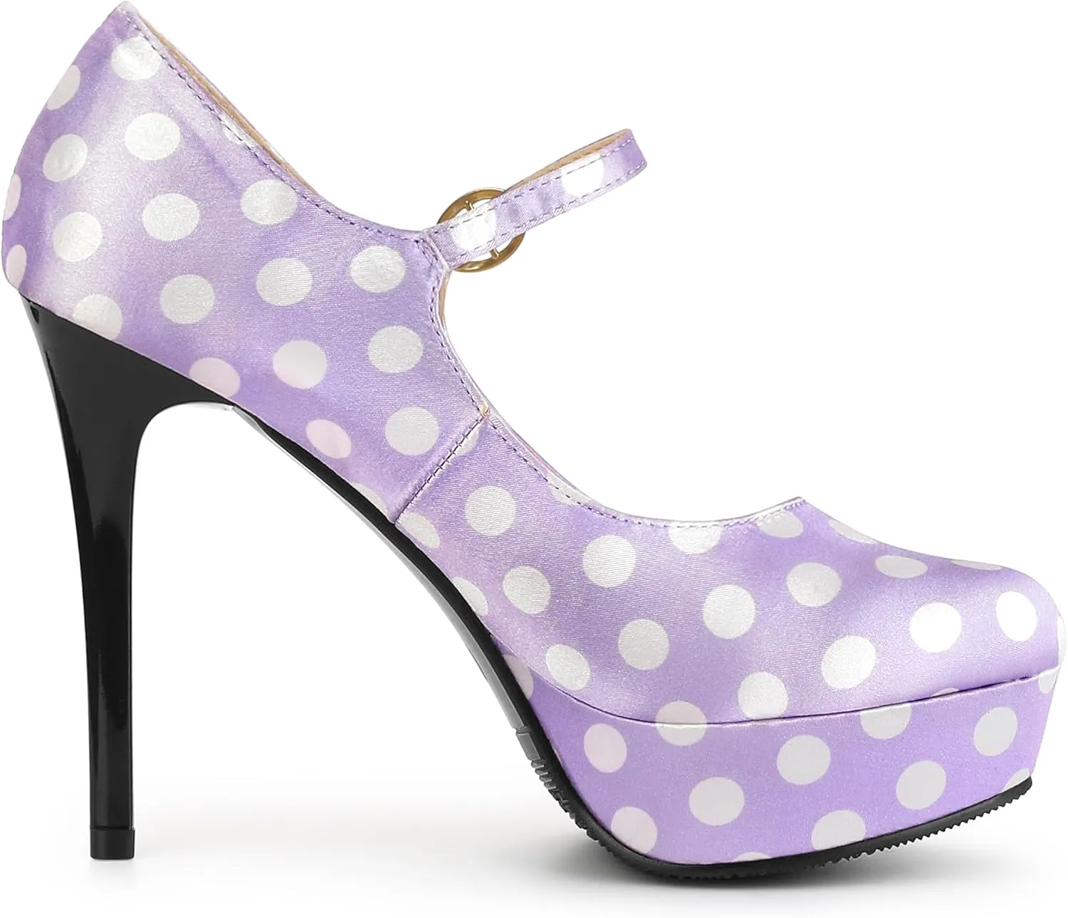 Allegra K Women's Platform Mary Jane Polka Dots Round Toe Stiletto High Heel Pumps
