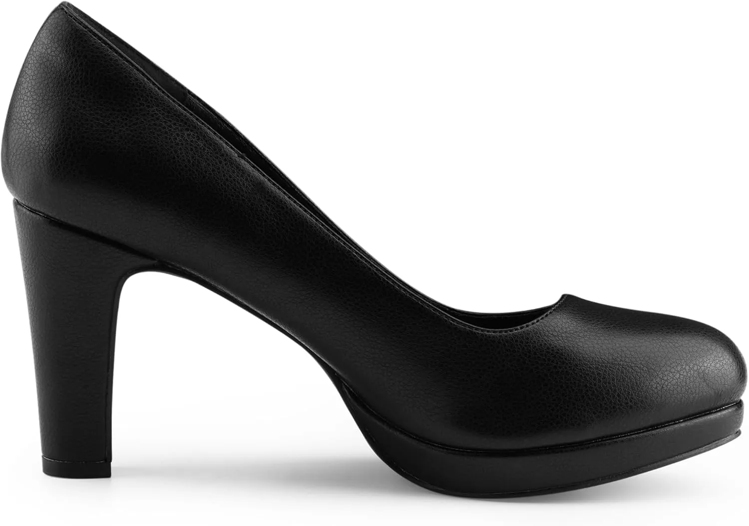 Allegra K Women's Round Toe Chunky Heel Platform Pumps