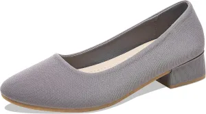ALTOCIS Women’s Low Block Chunky Heels Pumps Ladies Elegant Closed Round Toe Pumps Shoes Low Platform Office Pumps Shoes