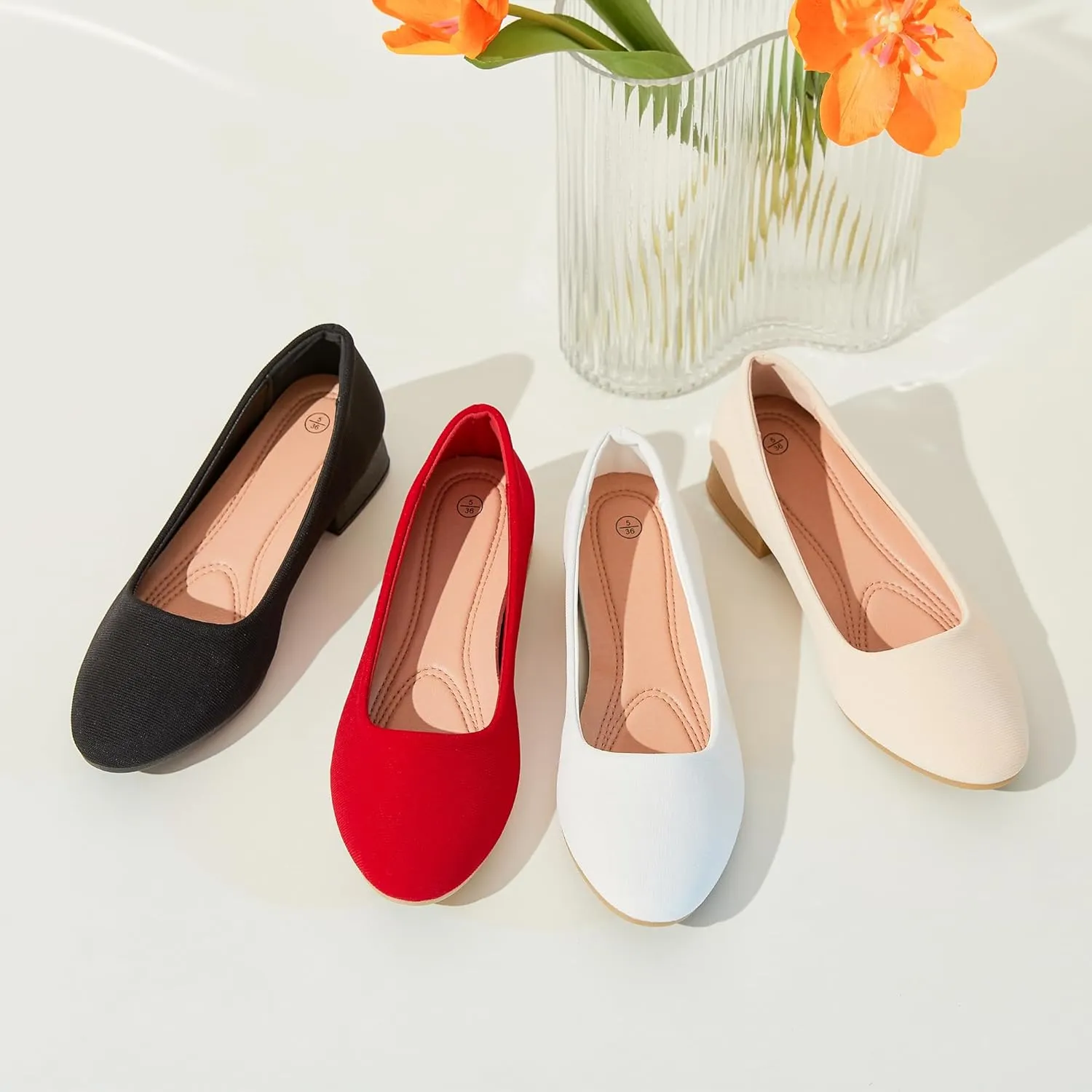 ALTOCIS Women’s Low Block Chunky Heels Pumps Ladies Elegant Closed Round Toe Pumps Shoes Low Platform Office Pumps Shoes