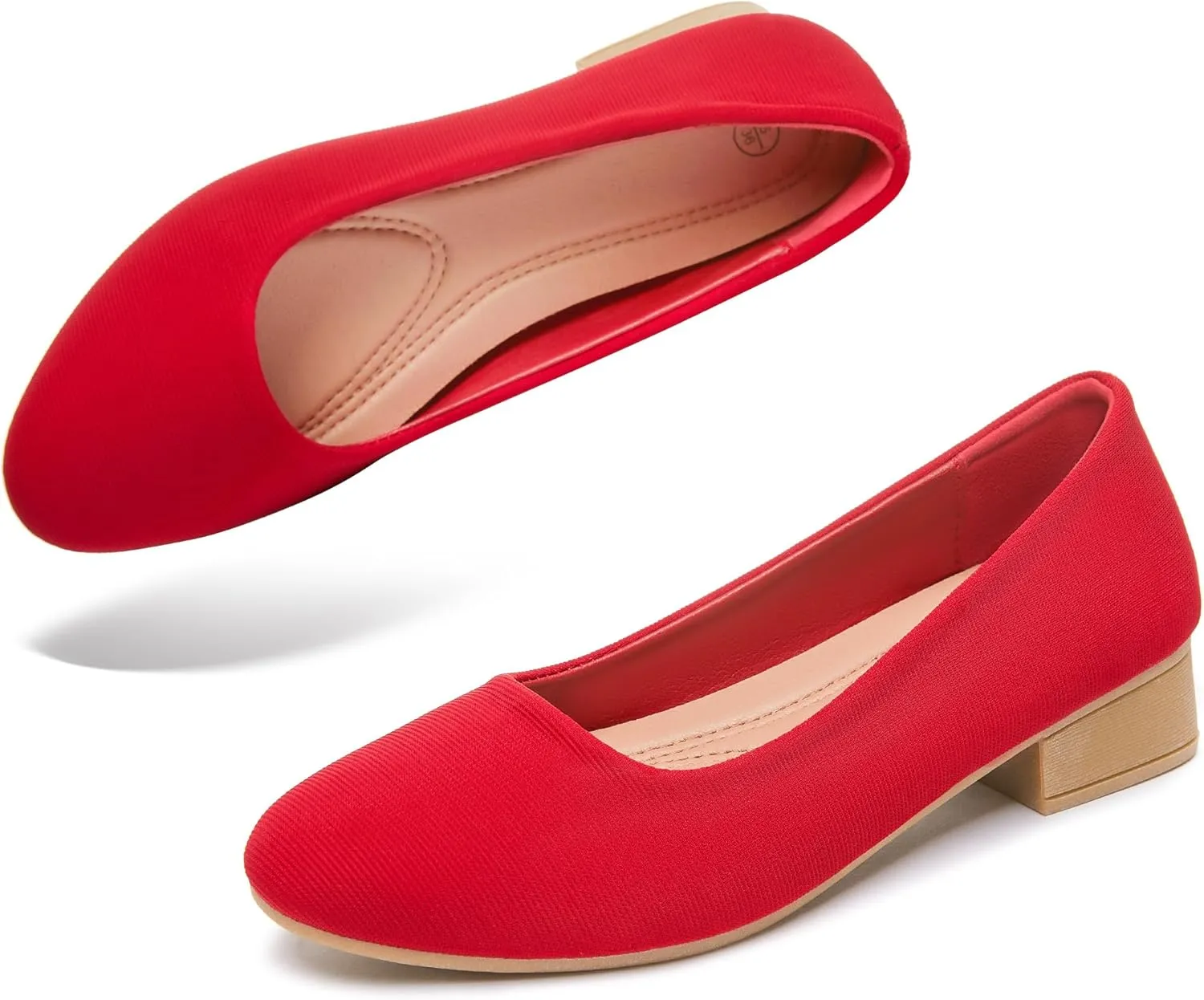 ALTOCIS Women’s Low Block Chunky Heels Pumps Ladies Elegant Closed Round Toe Pumps Shoes Low Platform Office Pumps Shoes