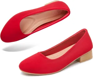 ALTOCIS Women’s Low Block Chunky Heels Pumps Ladies Elegant Closed Round Toe Pumps Shoes Low Platform Office Pumps Shoes