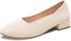 ALTOCIS Women’s Low Block Chunky Heels Pumps Ladies Elegant Closed Round Toe Pumps Shoes Low Platform Office Pumps Shoes
