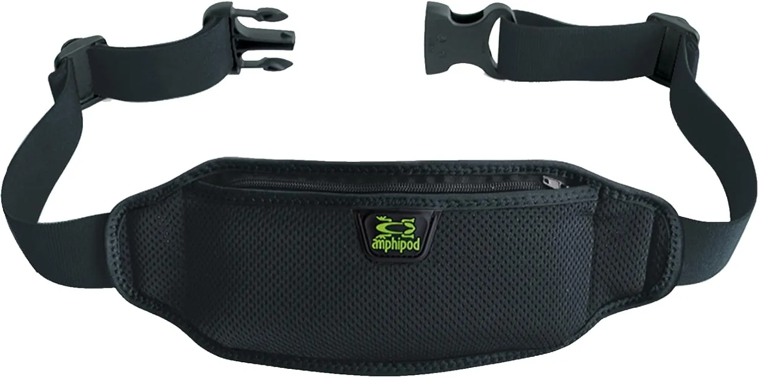Amphipod AirFlow Lite Waistpack, Minimalist Runners Storage Fanny Waist Pack for Running, Jogging & Walking, Men & Women - Black - L
