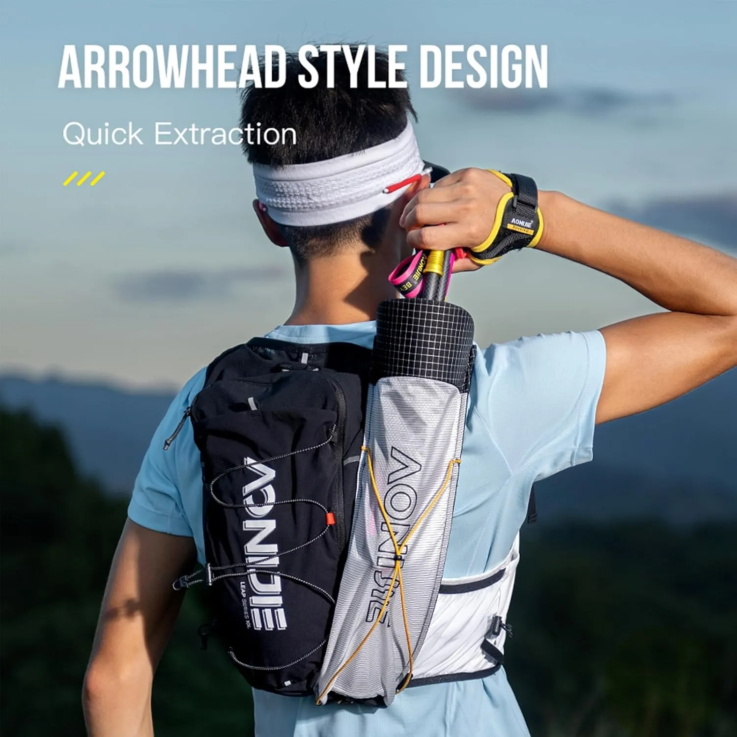 AONIJIE Trekking Pole Pouch Waterproof Hiking Poles Storage Bag for Backpacks & Running Vests Lightweight