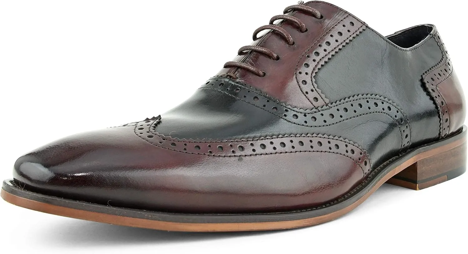 Asher Green AG100 - Men's Dress Shoes - Genuine Calf Leather Wingtip Oxfords - Two Tone and Multi Tone Mens Dress Shoes