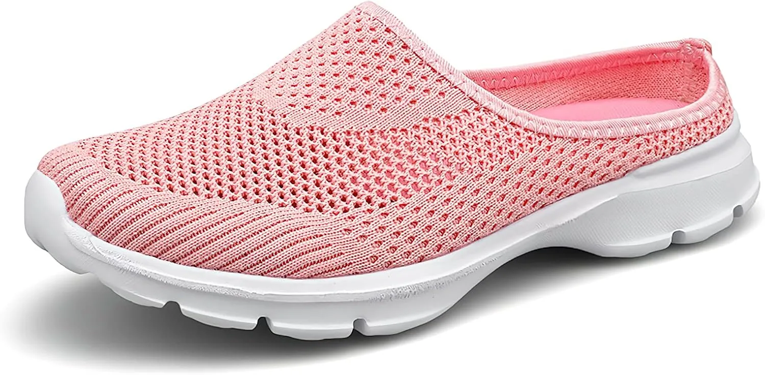 baobeijiadao Womens Mesh Mules Slip On Shoes Backless Sneakers Knit Flats Non-Slip Walking Shoes