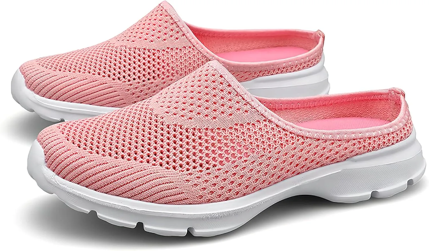 baobeijiadao Womens Mesh Mules Slip On Shoes Backless Sneakers Knit Flats Non-Slip Walking Shoes