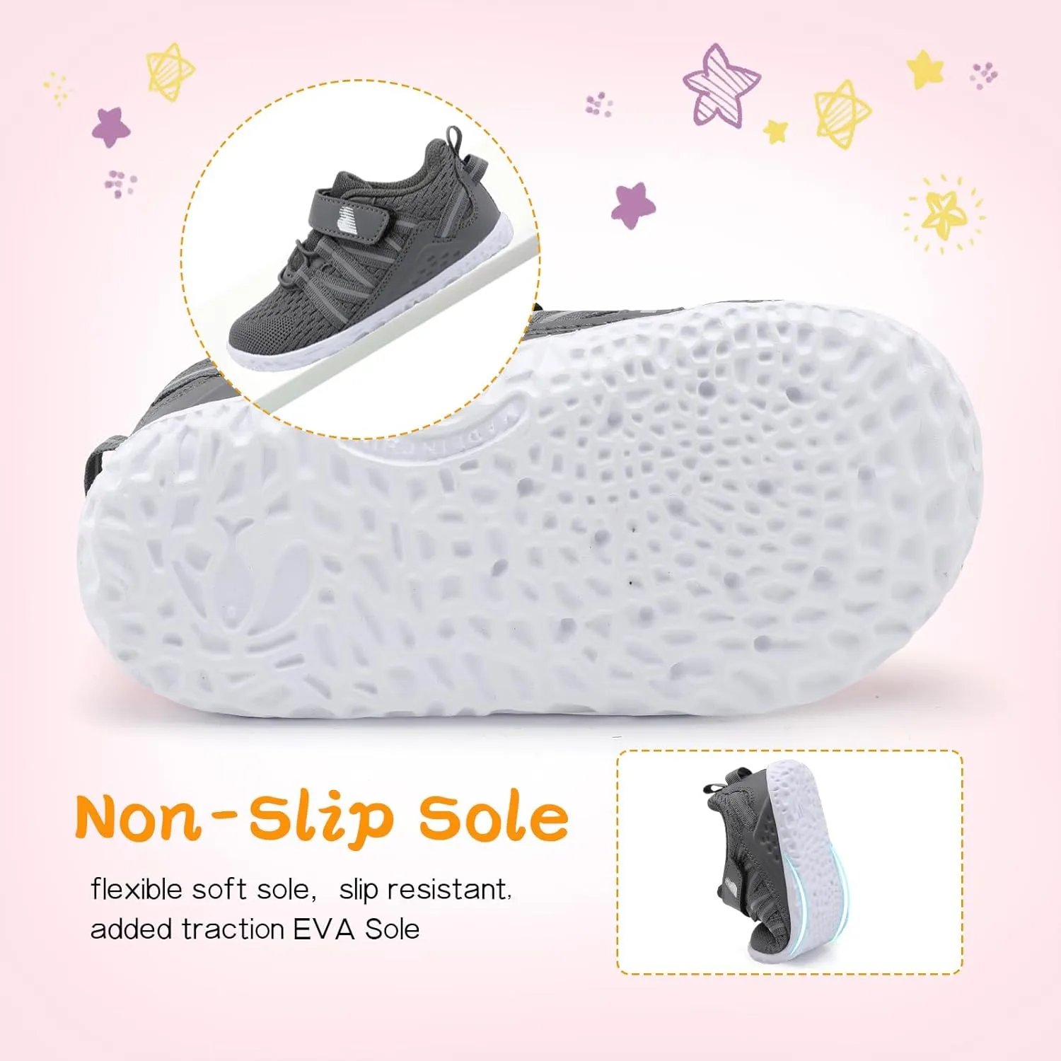 BARERUN Baby Sneakers Toddler Shoes Soft Anti-Slip Sole Newborn First Walkers Infant Toddler Breathable Athletic Running Shoes