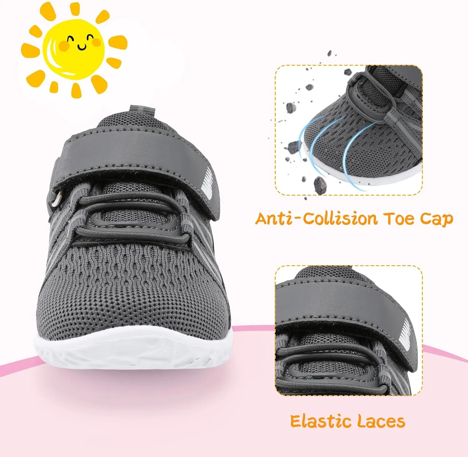 BARERUN Baby Sneakers Toddler Shoes Soft Anti-Slip Sole Newborn First Walkers Infant Toddler Breathable Athletic Running Shoes