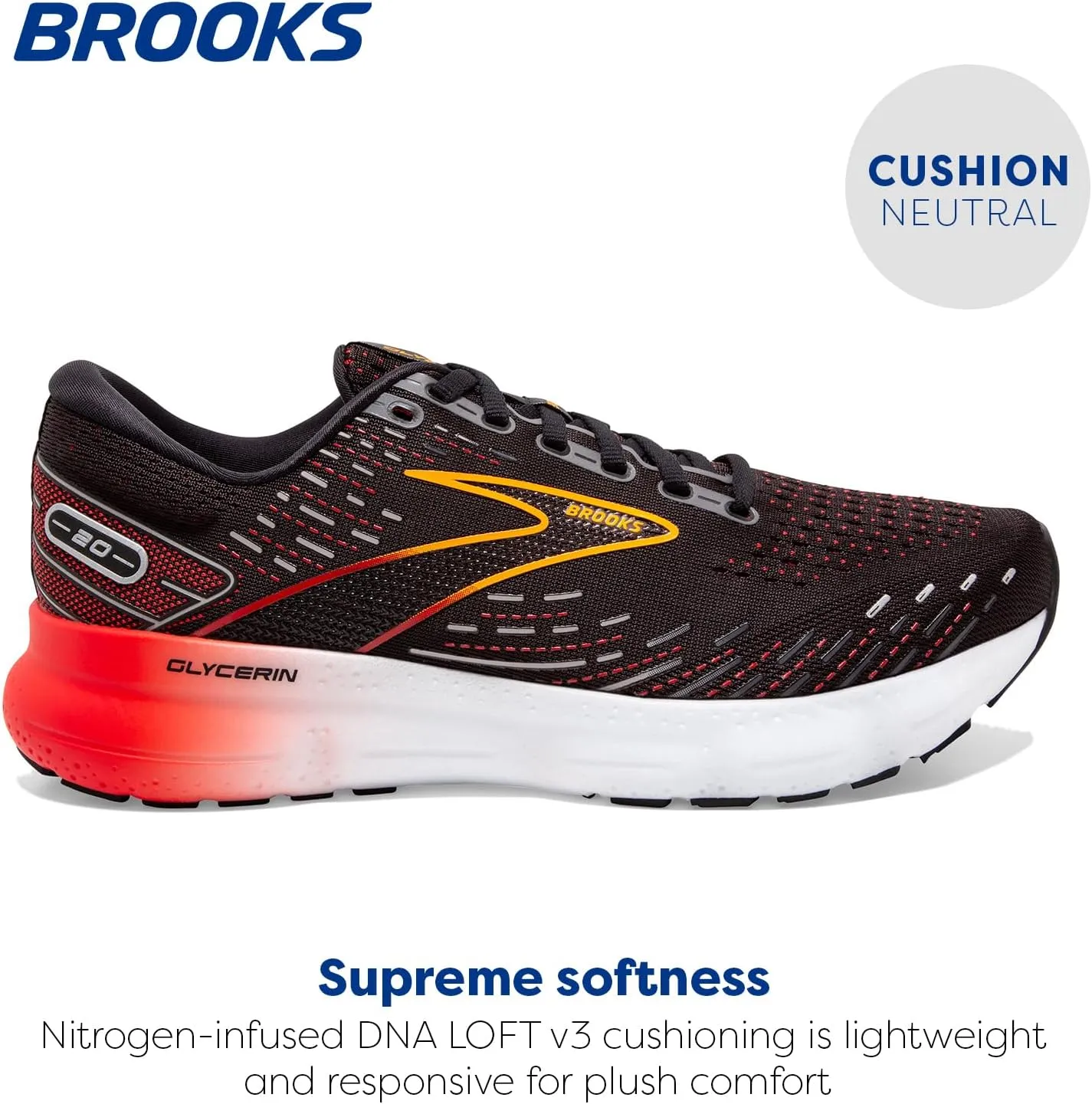 Brooks Men's Glycerin 20 Neutral Running Shoe