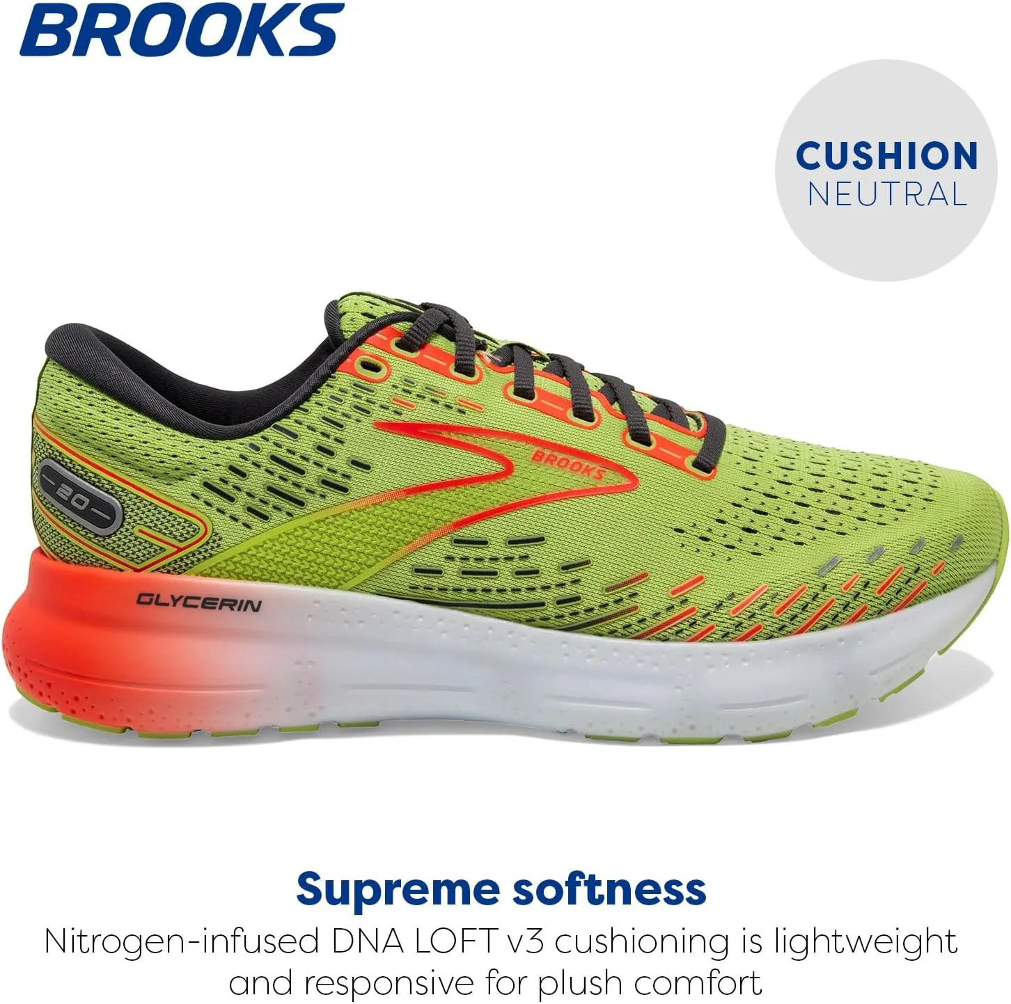 Brooks Men's Glycerin 20 Neutral Running Shoe