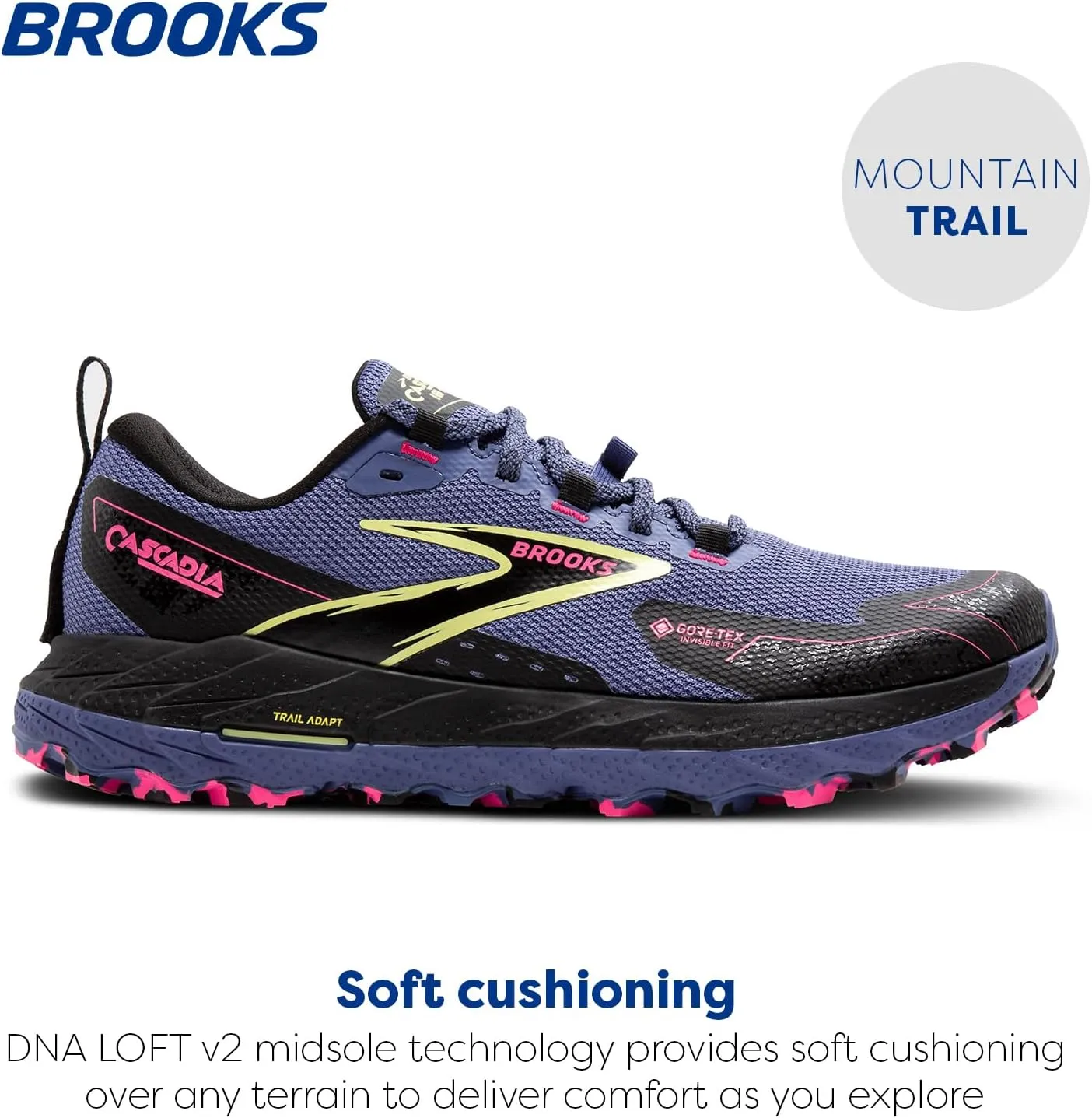 Brooks Women’s Cascadia 18 GTX Waterproof Mountain Trail Running Shoe