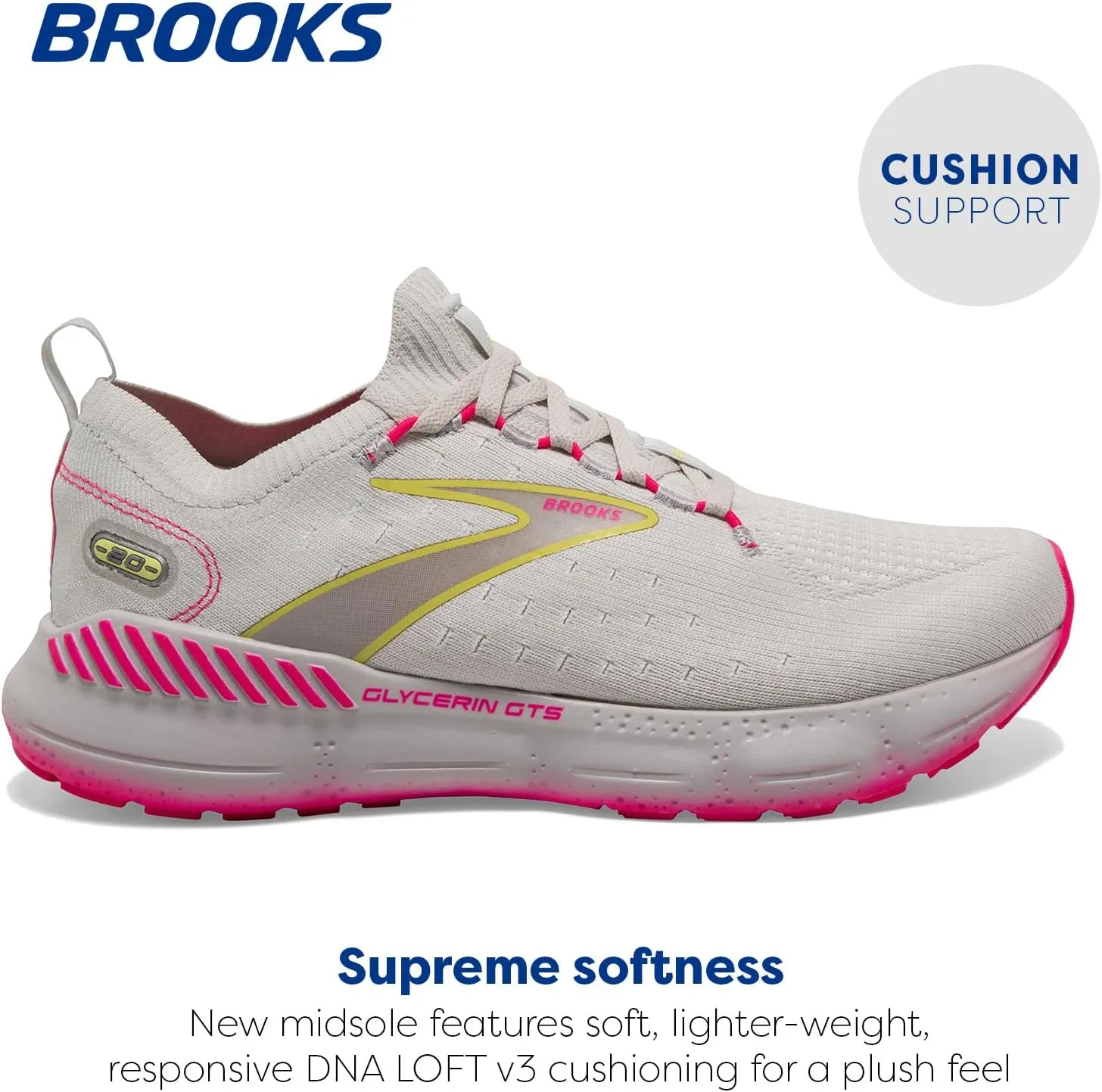 Brooks Women’s Glycerin StealthFit GTS 20 Supportive Running Shoe