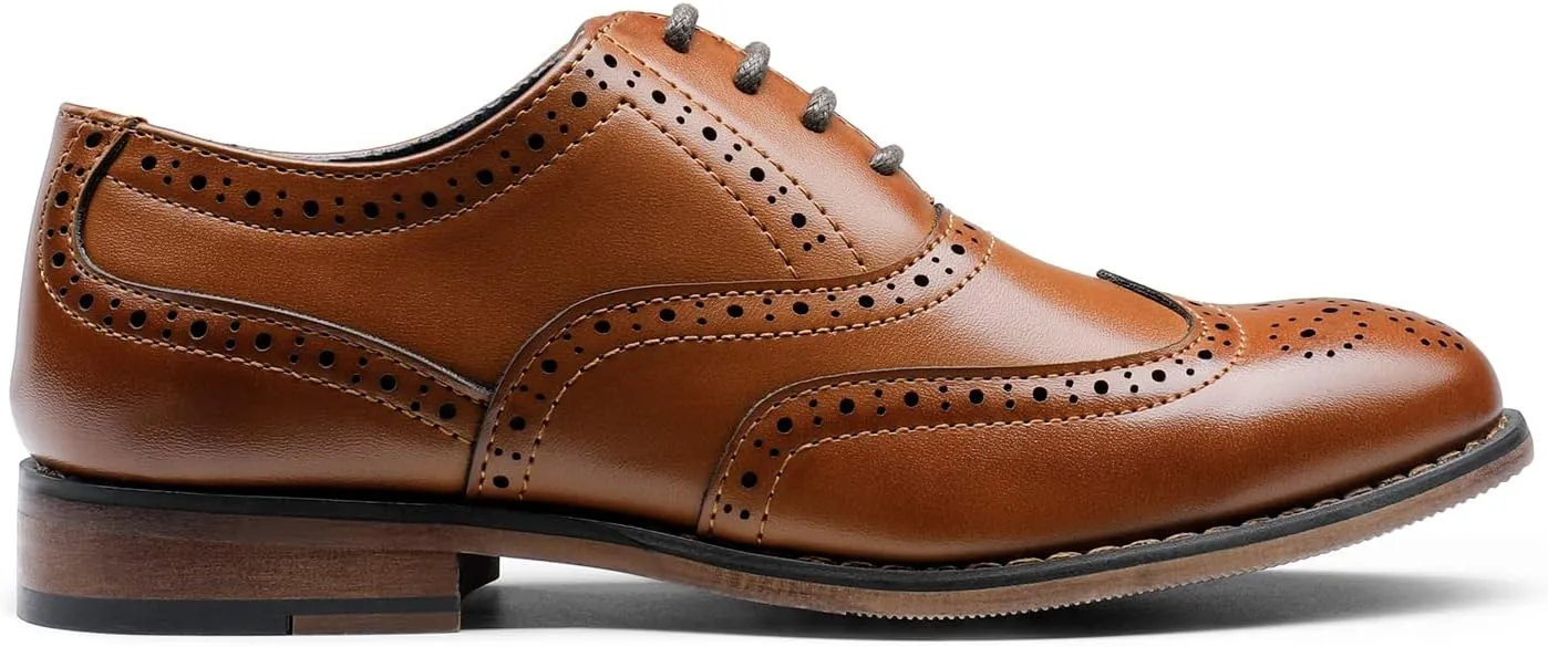 Bruno Marc Boy's Prince-K2 Classic Oxfords Wingtip Dress Shoes