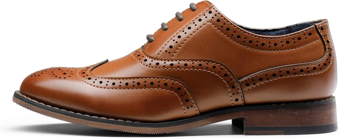 Bruno Marc Boy's Prince-K2 Classic Oxfords Wingtip Dress Shoes