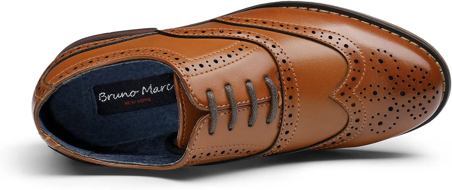 Bruno Marc Boy's Prince-K2 Classic Oxfords Wingtip Dress Shoes