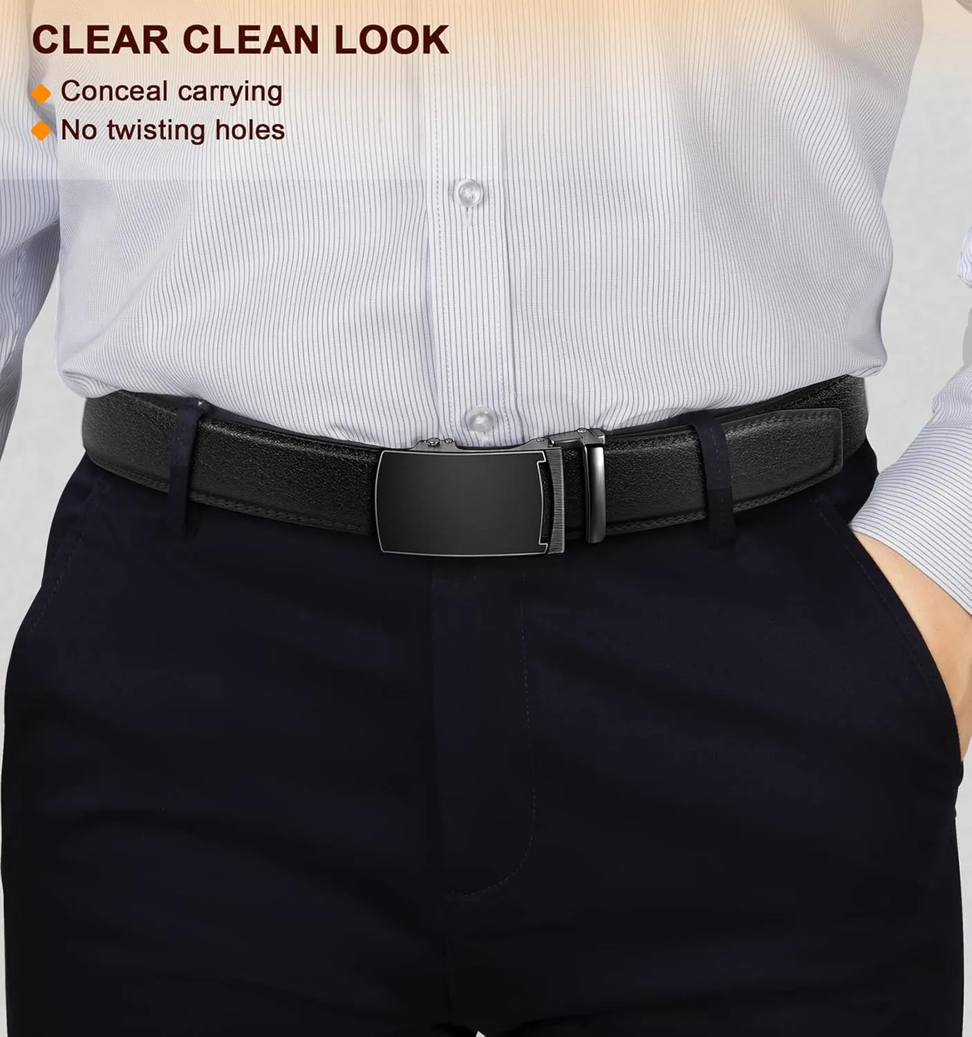 BULLIANT Men's Belt,Slide Ratchet Belt For Gift Men Dress Pant Shirt Oxfords,Trim To Fit