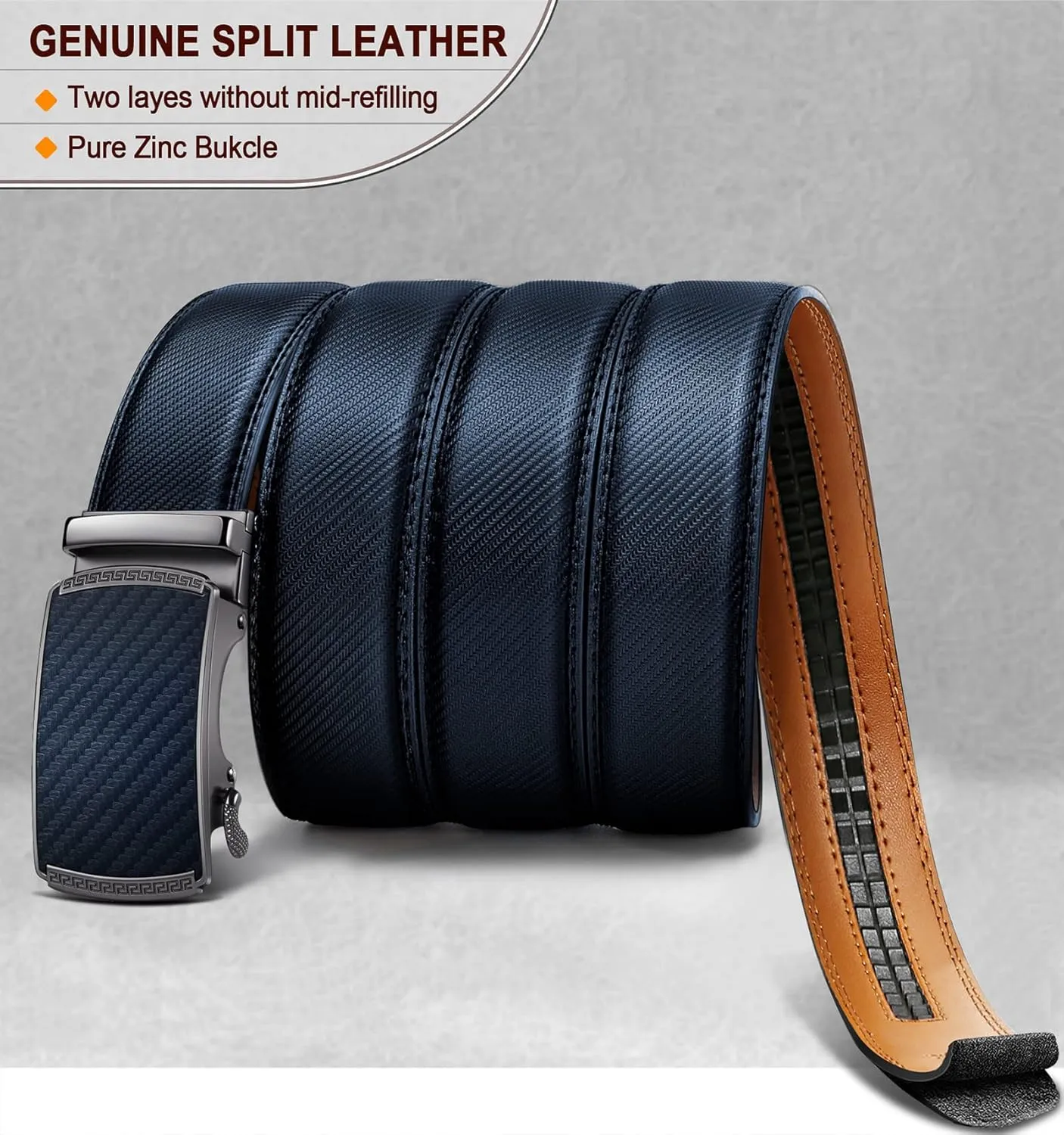 BULLIANT Men's Belt,Slide Ratchet Belt For Gift Men Dress Pant Shirt Oxfords,Trim To Fit