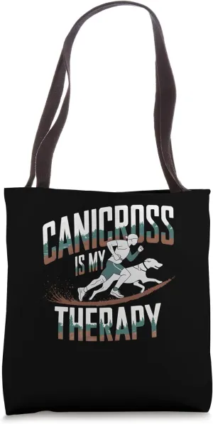 Canicross Is My Therapy Dog Sport Running Tote Bag