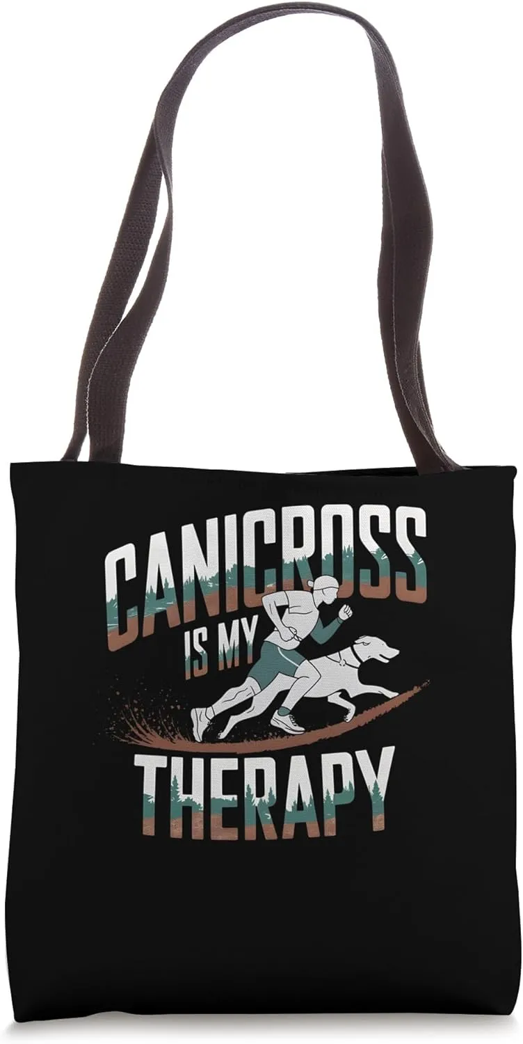 Canicross Is My Therapy Dog Sport Running Tote Bag