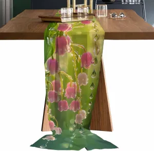 Chiffon Table Runner Lily of The Valley 19x55 Inches Sheer Table Runners Dewdrop Sunlight Chiffon Runners for Party Wedding Bridal Shower Home Decorations