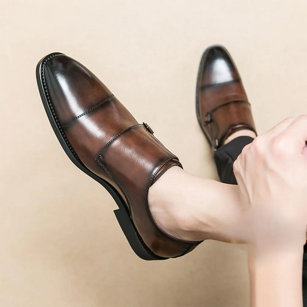 Classic Monk Shoes for Men Luxury Designer Wedding Shoes for Male Plus Size Men Business Office Leather Shoes for Men