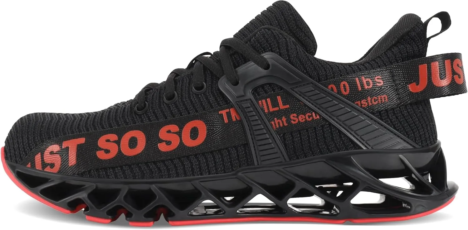 COKAFIL Steel Toe Shoes for Men Women Slip On Work Safety Cap Sneakers Comfortable Puncture Proof Slip Resistant Shoes