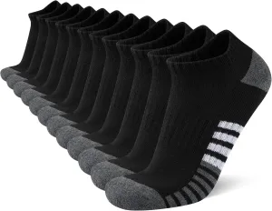 COOVAN Mens Athletic Socks 12 Pack Ankle Low Cut Breathable Running Socks,Socks for Men Shoe Size 6-12