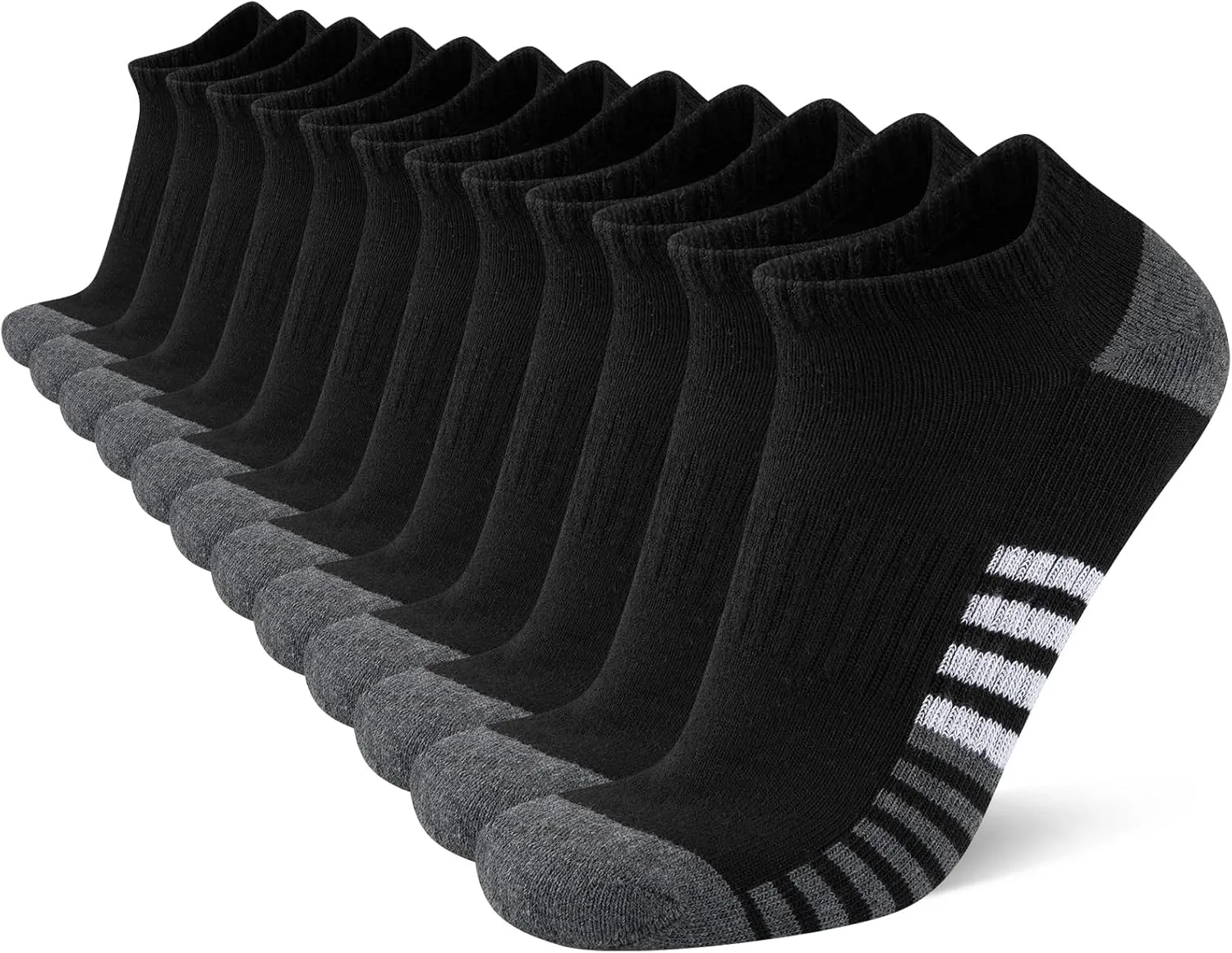 COOVAN Mens Athletic Socks 12 Pack Ankle Low Cut Breathable Running Socks,Socks for Men Shoe Size 6-12