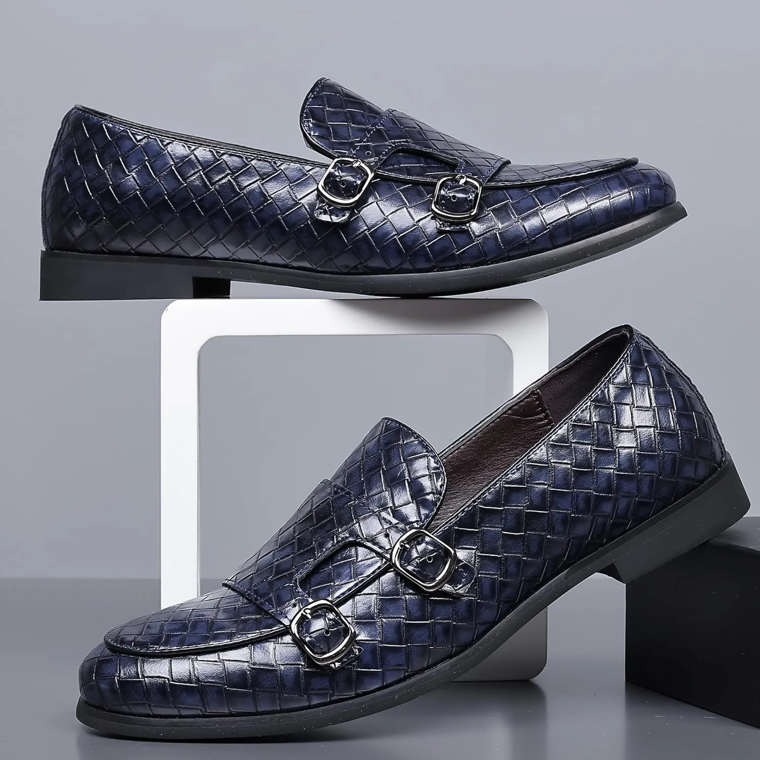 COSIDRAM Men's Dress Shoes Oxfords Slip on Classic Modern Formal Leather Shoes Casual Loafers