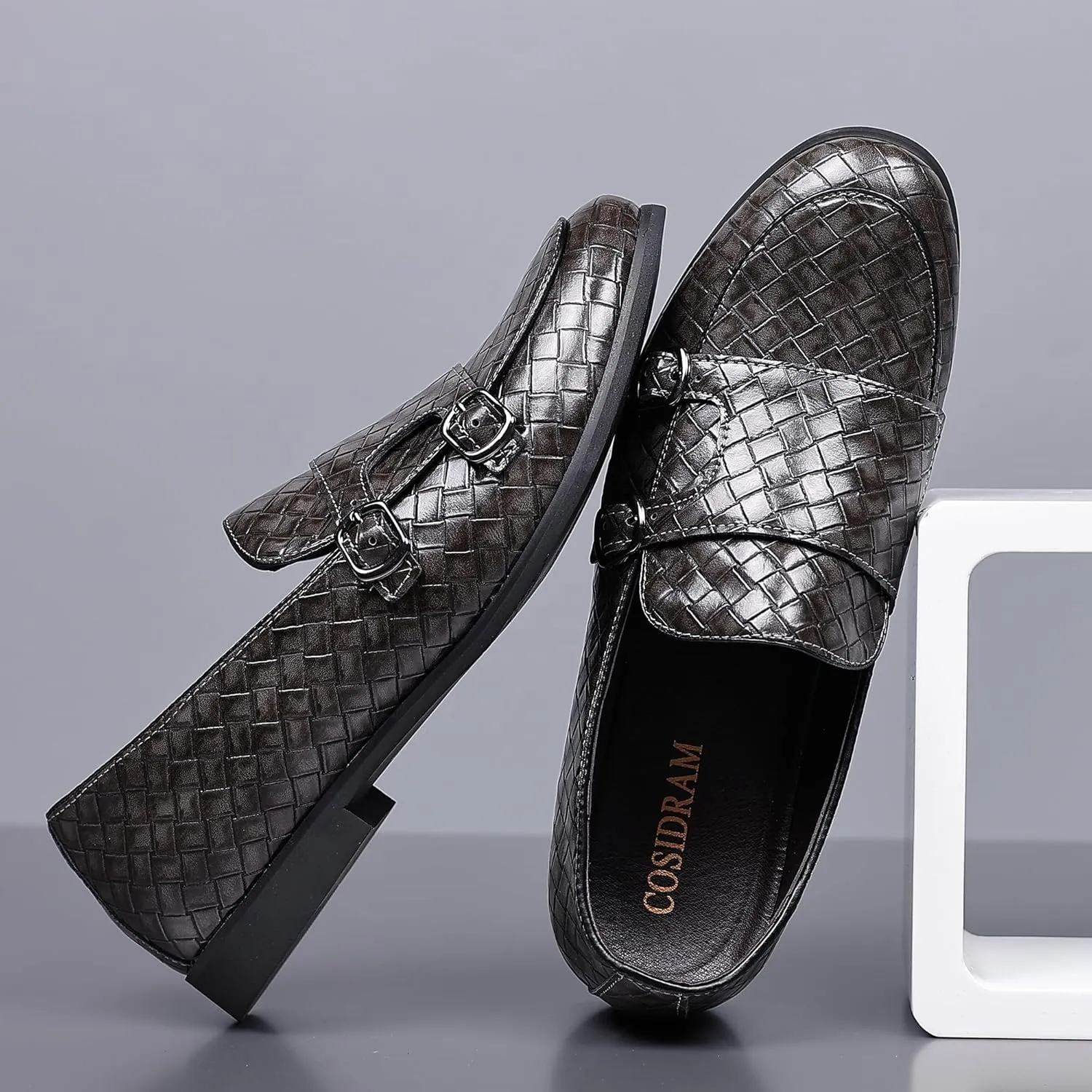 COSIDRAM Men's Dress Shoes Oxfords Slip on Classic Modern Formal Leather Shoes Casual Loafers