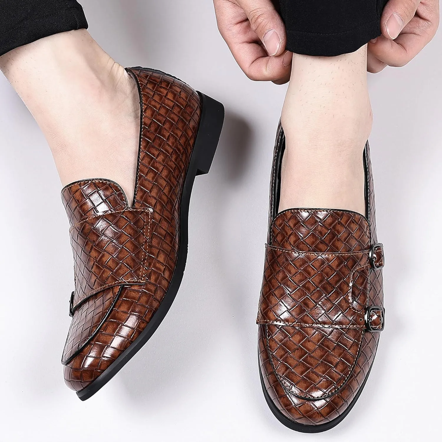 COSIDRAM Men's Dress Shoes Oxfords Slip on Classic Modern Formal Leather Shoes Casual Loafers