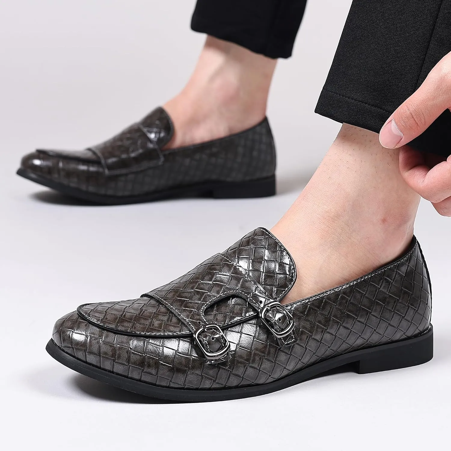 COSIDRAM Men's Dress Shoes Oxfords Slip on Classic Modern Formal Leather Shoes Casual Loafers