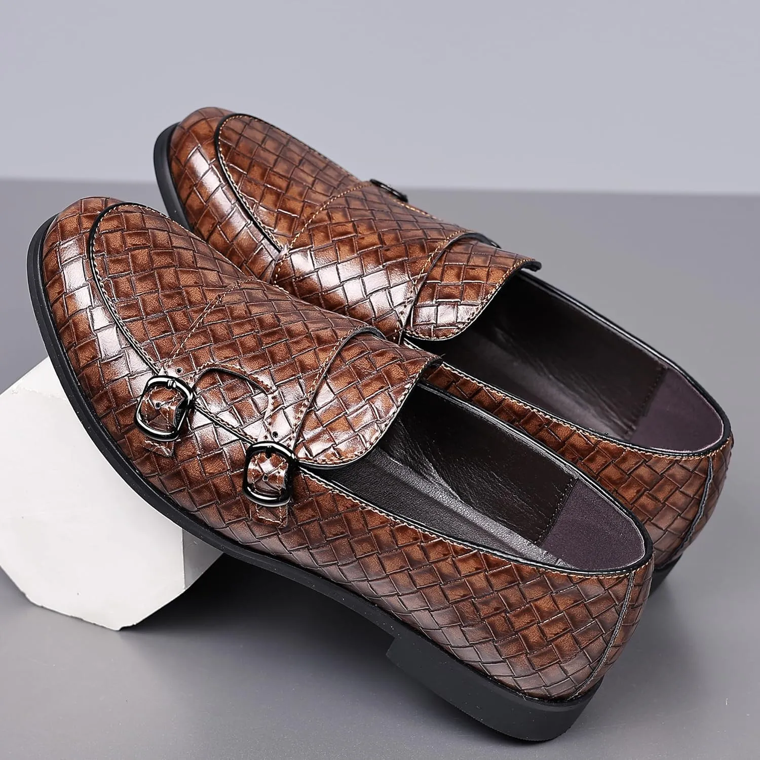 COSIDRAM Men's Dress Shoes Oxfords Slip on Classic Modern Formal Leather Shoes Casual Loafers