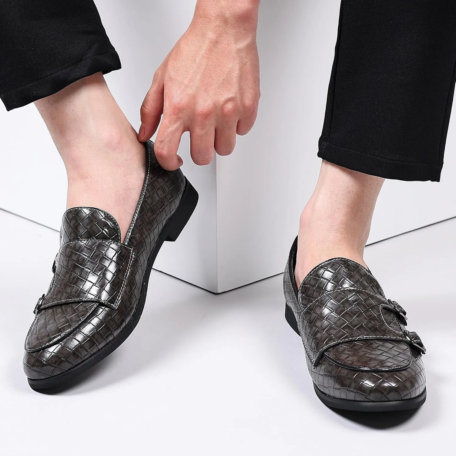 COSIDRAM Men's Dress Shoes Oxfords Slip on Classic Modern Formal Leather Shoes Casual Loafers