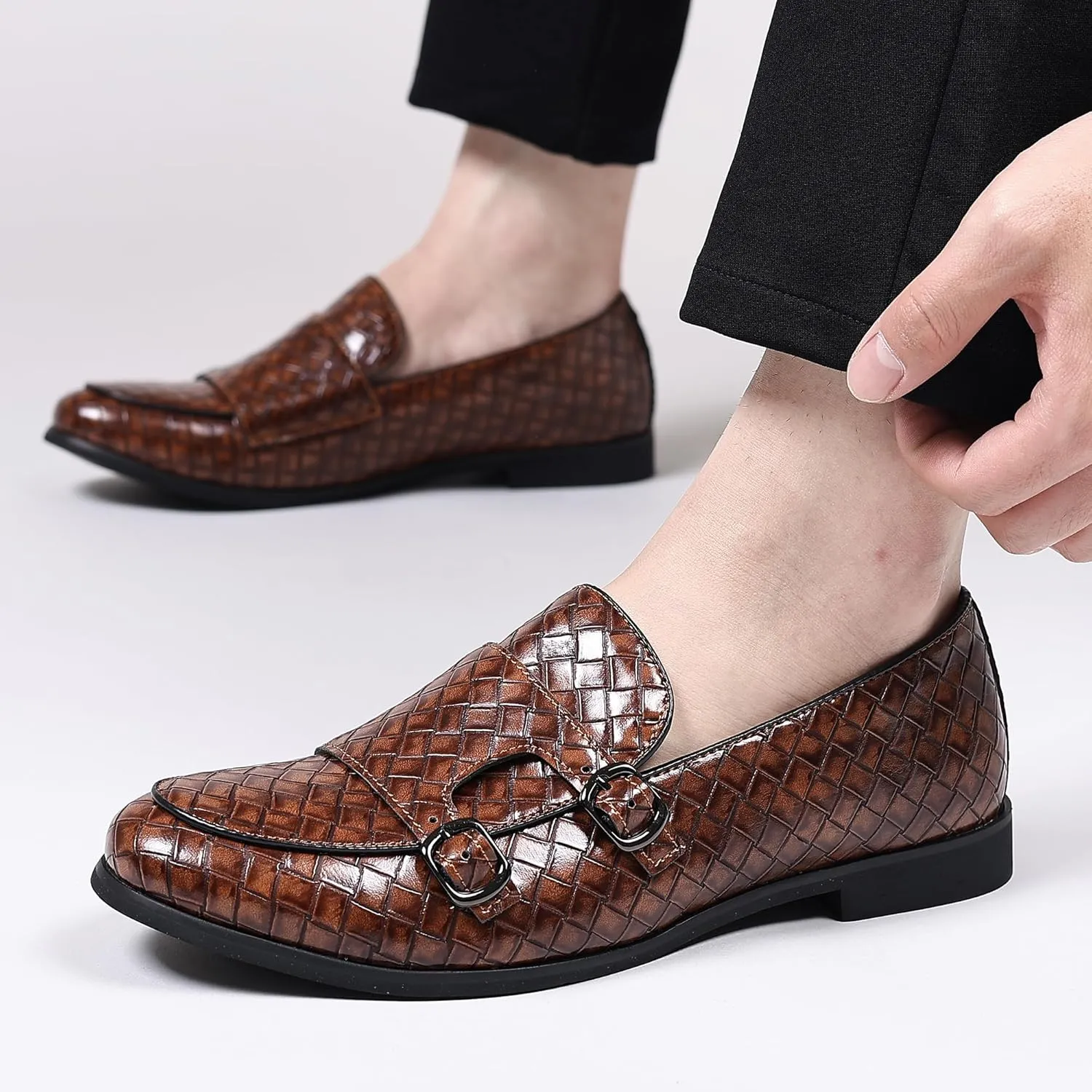 COSIDRAM Men's Dress Shoes Oxfords Slip on Classic Modern Formal Leather Shoes Casual Loafers