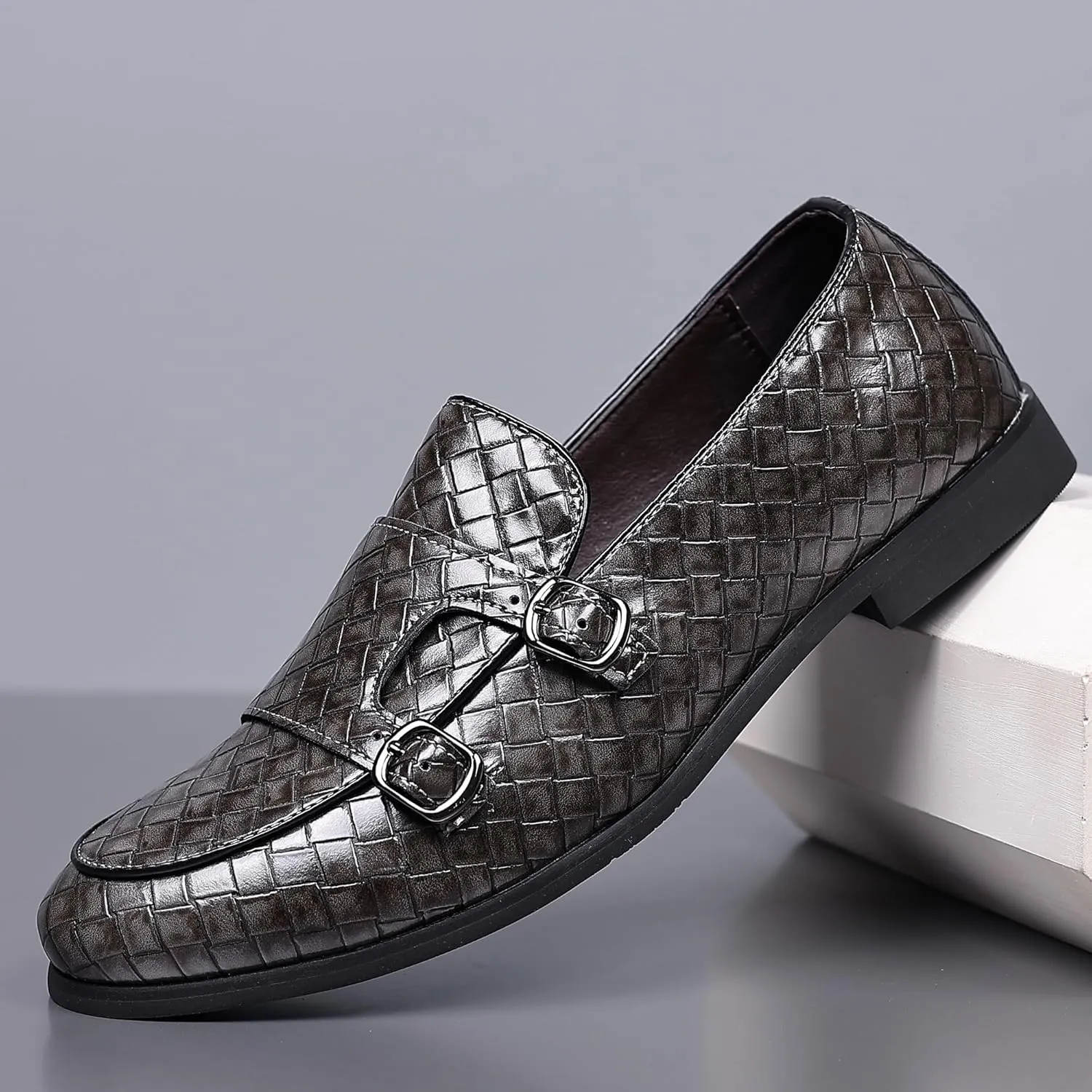 COSIDRAM Men's Dress Shoes Oxfords Slip on Classic Modern Formal Leather Shoes Casual Loafers