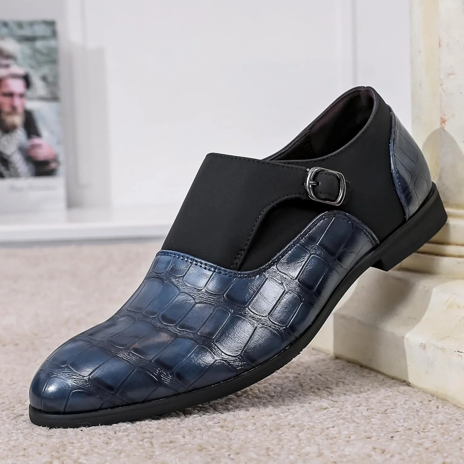 COSIDRAM Men's Dress Shoes Oxfords Slip on Classic Modern Formal Leather Shoes Casual Loafers