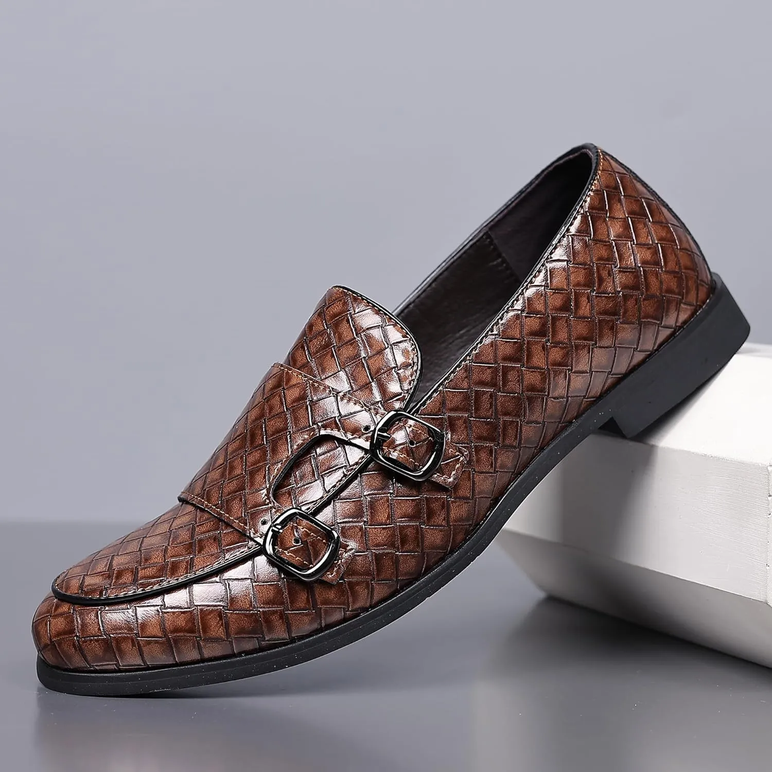 COSIDRAM Men's Dress Shoes Oxfords Slip on Classic Modern Formal Leather Shoes Casual Loafers