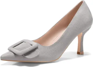 Coutgo Women's Closed Pointed Toe Pumps Stiletto High Heels Wedding Party Dress Shoes