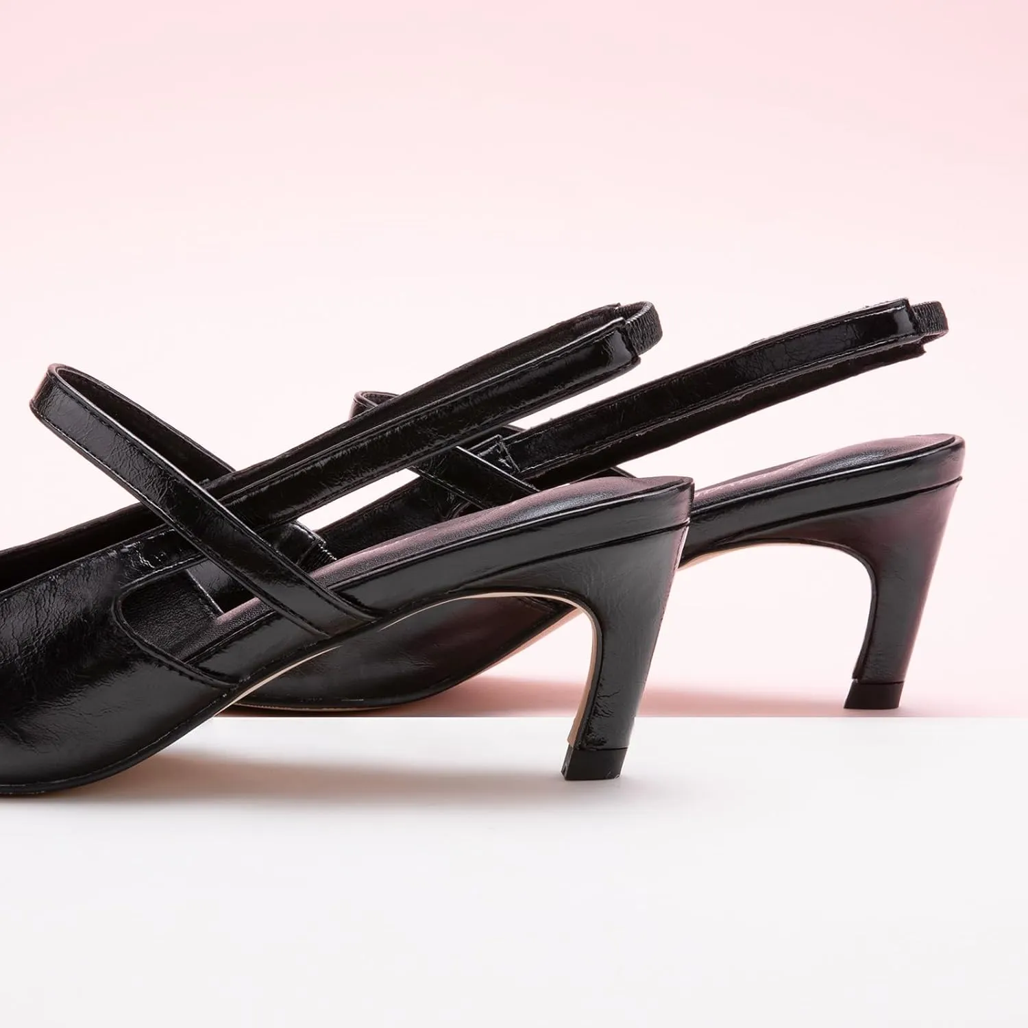 C.Paravano Women's Slingback Flats & Heels - Pointed Toe, Ankle Strap, Comfortable Leather Dress Shoes