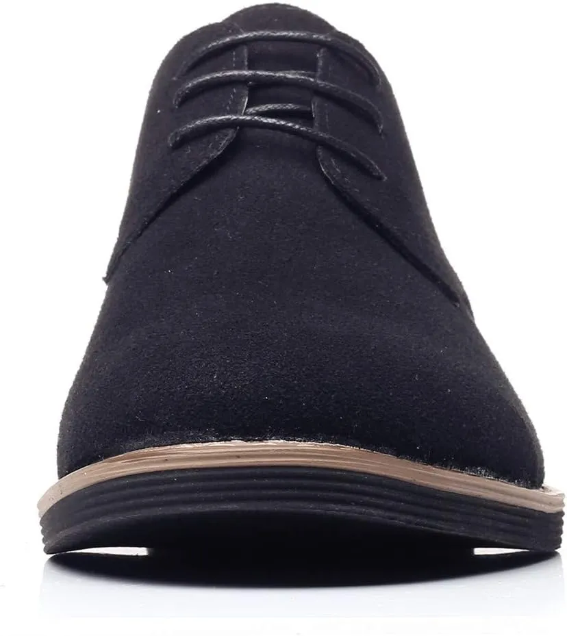 DADAWEN Men's Suede Dress Shoes Casual Lace Up Oxfords Shoes