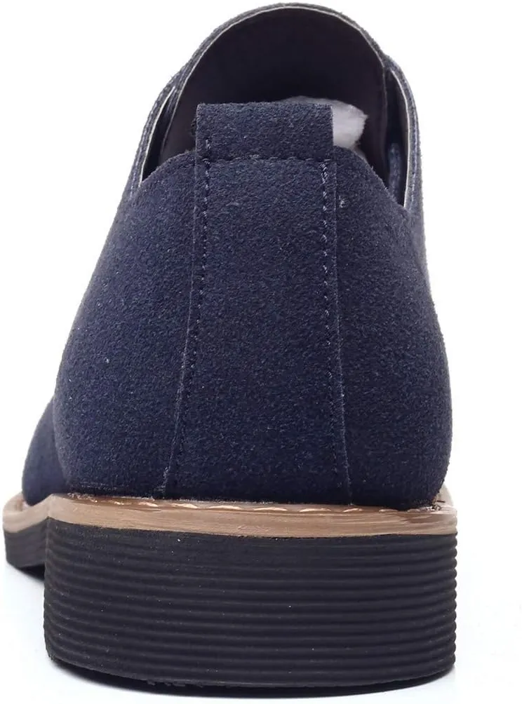 DADAWEN Men's Suede Dress Shoes Casual Lace Up Oxfords Shoes