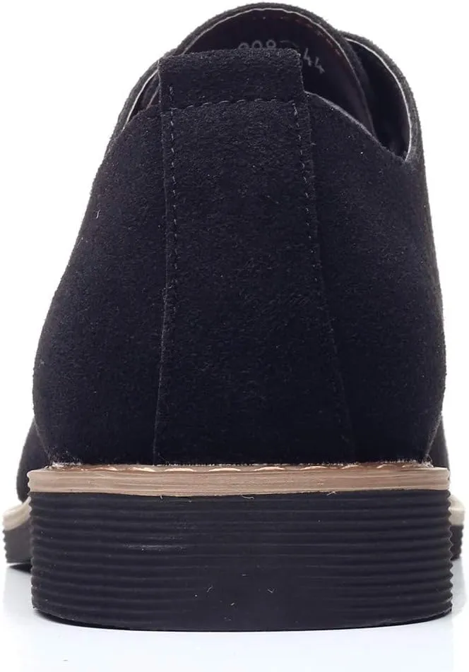 DADAWEN Men's Suede Dress Shoes Casual Lace Up Oxfords Shoes
