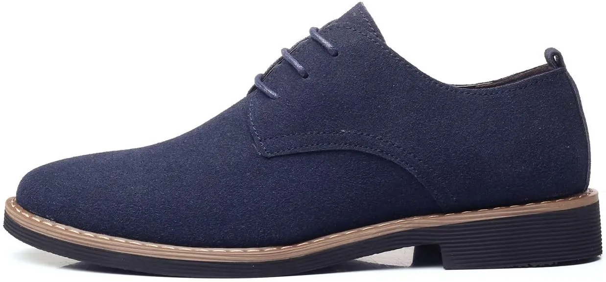 DADAWEN Men's Suede Dress Shoes Casual Lace Up Oxfords Shoes