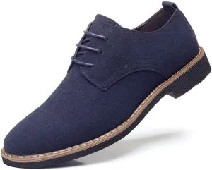 DADAWEN Men's Suede Dress Shoes Casual Lace Up Oxfords Shoes
