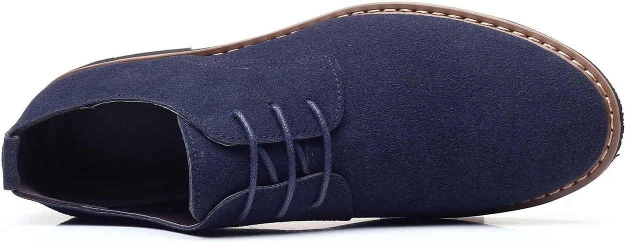 DADAWEN Men's Suede Dress Shoes Casual Lace Up Oxfords Shoes