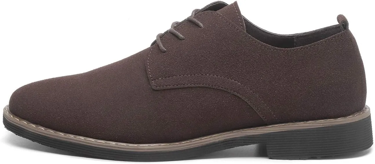 DADAWEN Men's Suede Dress Shoes Casual Lace Up Oxfords Shoes