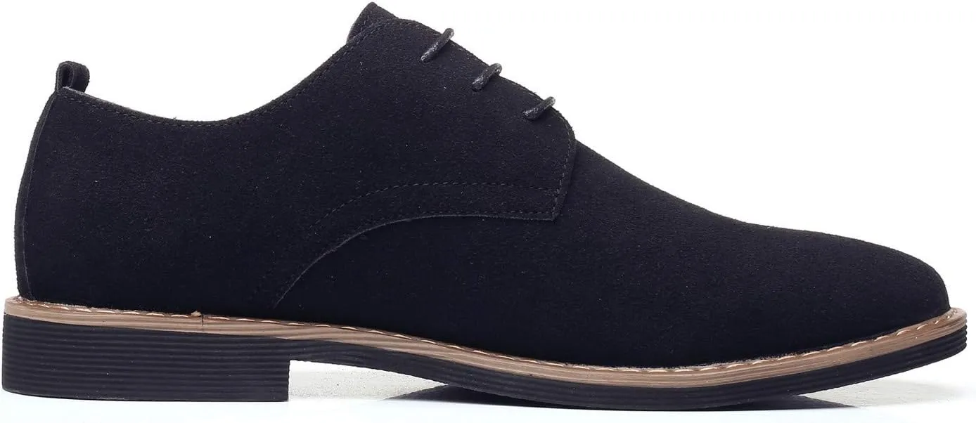 DADAWEN Men's Suede Dress Shoes Casual Lace Up Oxfords Shoes
